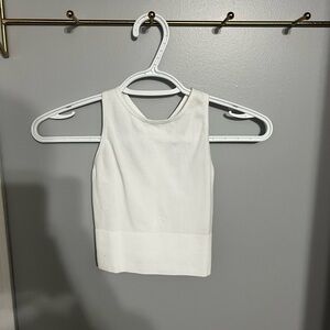 White Ribbed Crop Top